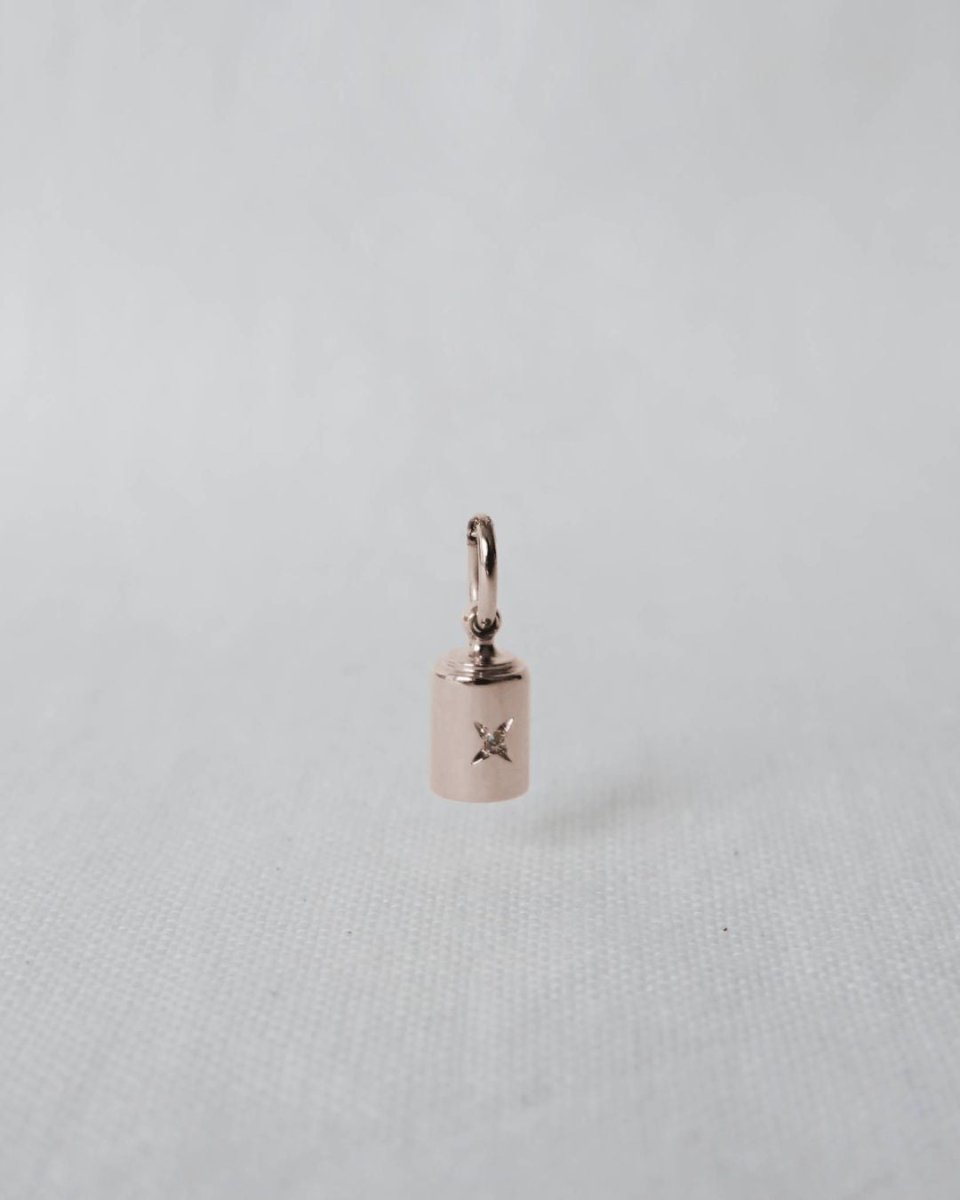 Pendentif Emotion 1 diamant or rose étoilé - Mon Petit Poids