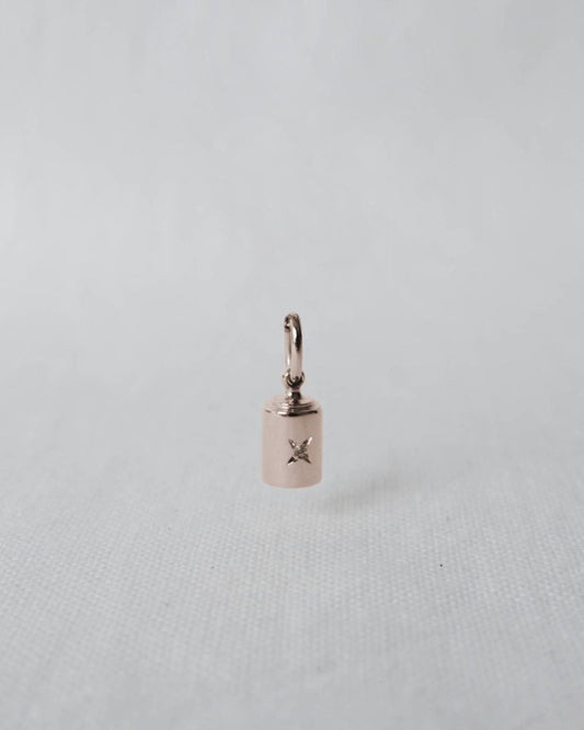Pendentif Emotion 1 diamant or rose étoilé - Mon Petit Poids