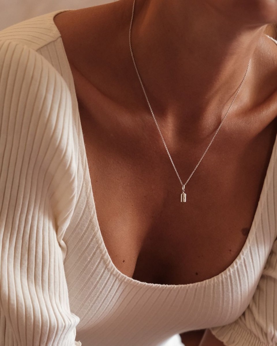 Pendentif Emotion 4 diamants or blanc clos - Mon Petit Poids