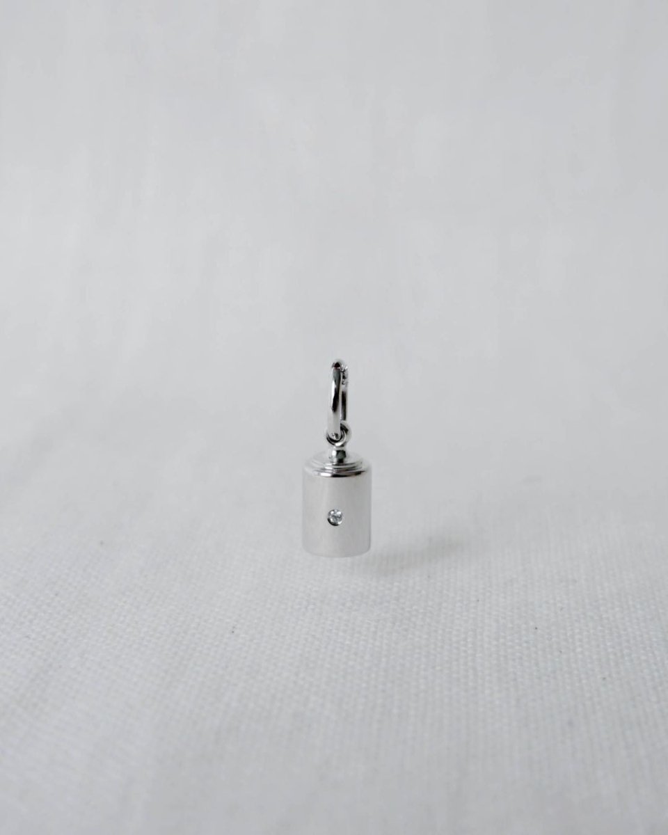 Pendentif Emotion homme 1 diamant or blanc clos - Mon Petit Poids