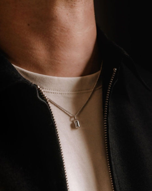 Pendentif Emotion homme or blanc - Mon Petit Poids