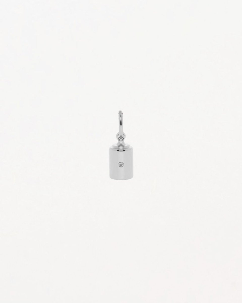 Pendentif Homme Or blanc 18 carats & diamant - Mon Petit Poids