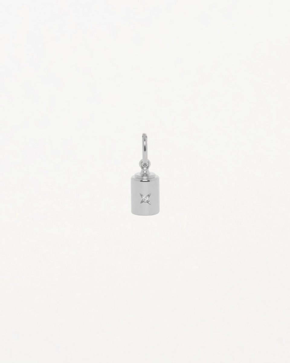Pendentif Homme Or blanc 18 carats & diamant - Mon Petit Poids