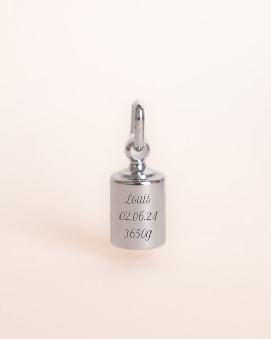 Pendentif Mon Petit Poids argenté rhodié - Mon Petit Poids