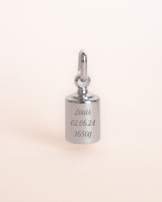 Pendentif Mon Petit Poids enfant argenté rhodié - Mon Petit Poids