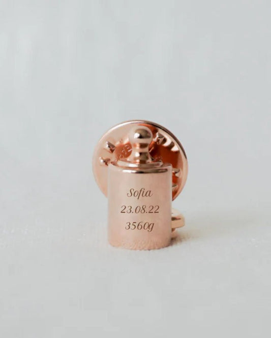 Pin's Mon Petit Poids doré or rose - Mon Petit Poids