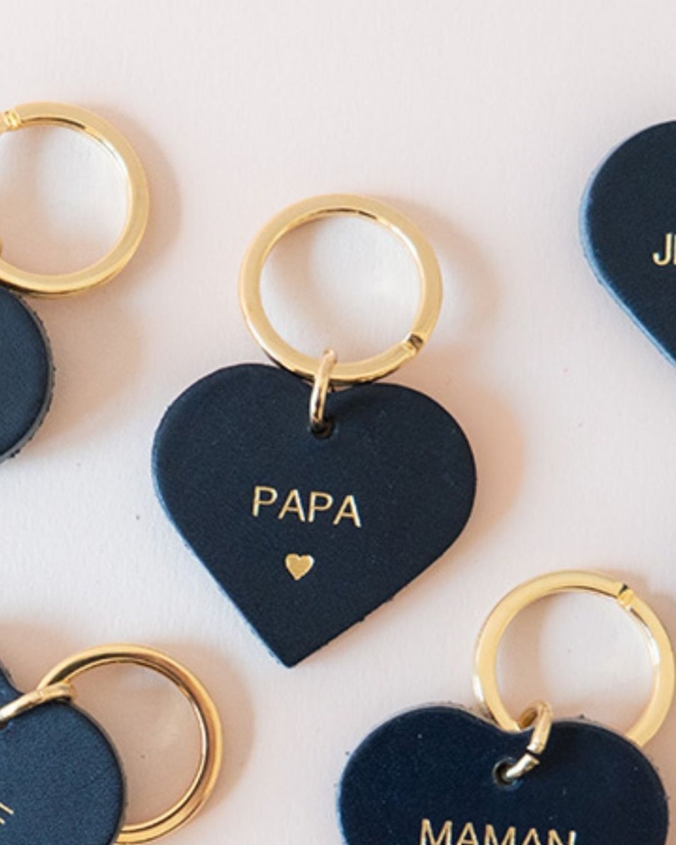 Porte - clés coeur bleu Papa ♥ - Mon Petit Poids