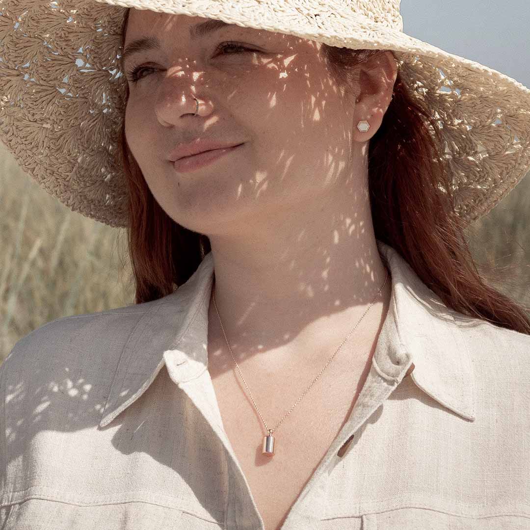 Puces d'oreilles Henriette perlé plaqué or rose - Mon Petit Poids