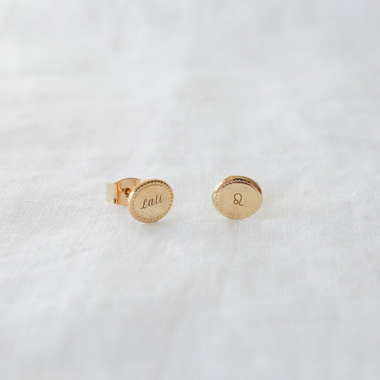 Puces d'oreilles Madeleine perlé enfant plaqué or jaune - Mon Petit Poids