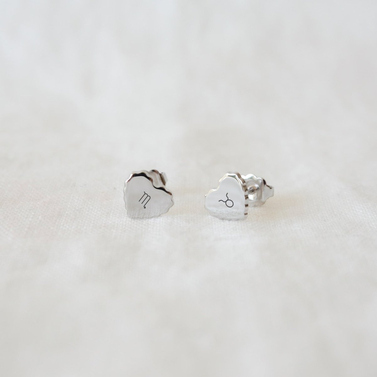 Puces d'oreilles Simone canelé argenté rhodié - Mon Petit Poids