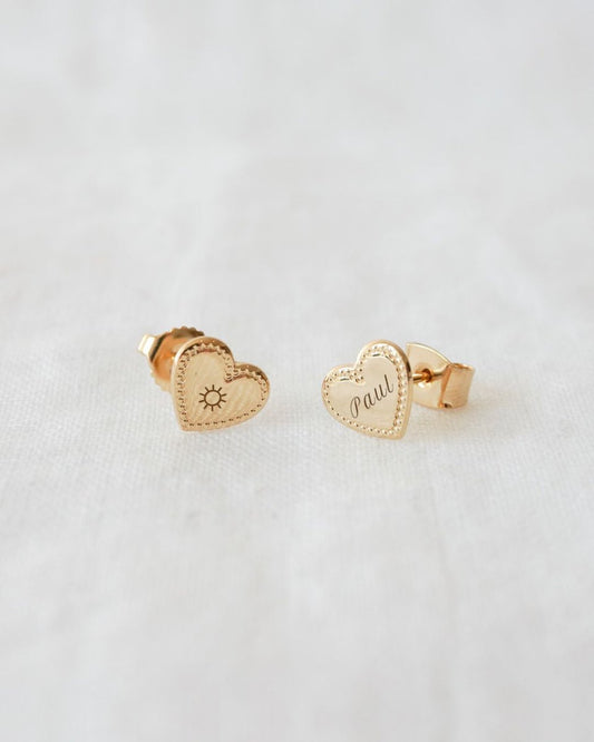 Puces d'oreilles Simone perlé plaqué or jaune - Mon Petit Poids